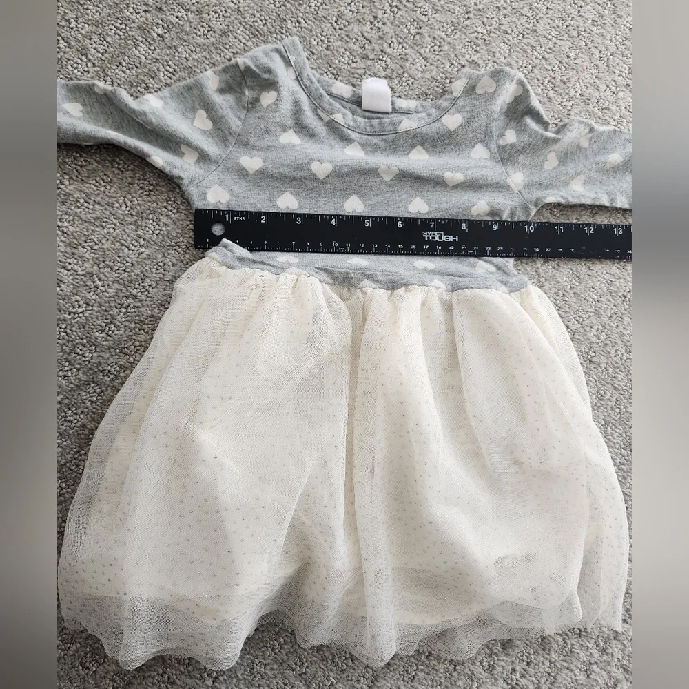 Baby Gap Girl grey + cream tulle‎ holiday dress size 2t